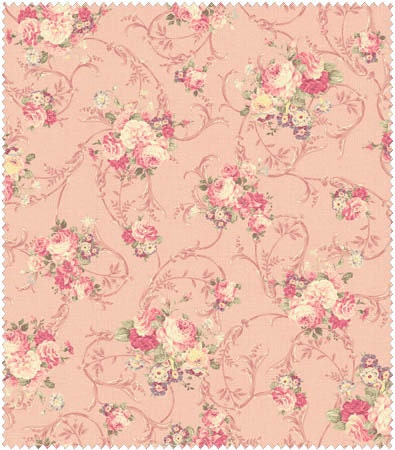 Mary Rose Grace Fabric Collection by Quilt Gate MR2140-13B Peach Pink Medium Rose