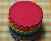 125 Scallop Paper Circles: Assorted Rainbow Scallops 2"