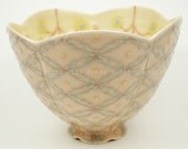 Patterned Serving Bowl in Pink and Yellow