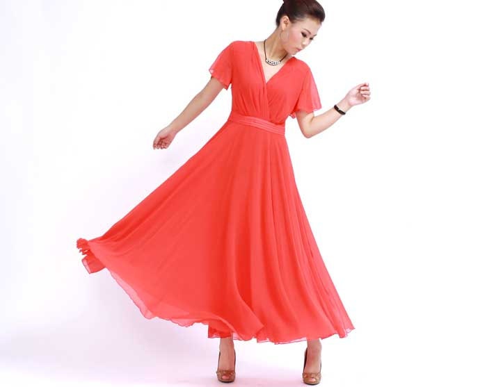 Maxi chiffon prom dress (266)