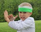 Warrior Head Wrap in Lime and White Stripe - CHILD