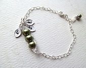 Peas in a Pod Bracelet, Three PEAS Pod Bracelet, Mother, Sterling Silver, Mom Birthday Gifts, Gifts for Mom, Personalized Jewelry