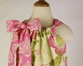 ON SALE Childrens Pink Poppies Pillowcase Dress, Toddler, Girl and Baby dress handmade by Sarah Rose, wholesale clothing and accessories