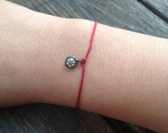 Diamond Disc, Pave Diamond Charm, Raw Diamond, Diamond Charm, Friendship Bracelet, Bridesmaid Bracelets, Free Worldwide Shipping