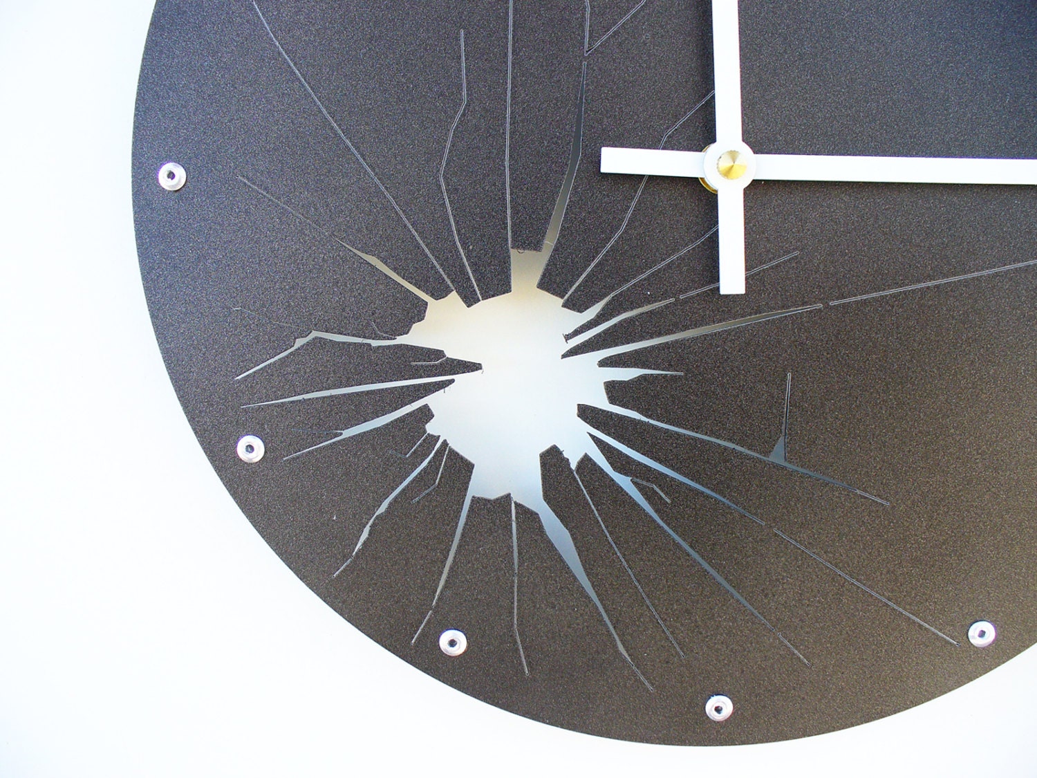 Shattered Metal Wall Clock I (Metallic Black) Custom Colors Available