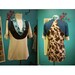 Beige Polka Dots Brown Turquoise Damask Leaf Print Shirt - Size Large