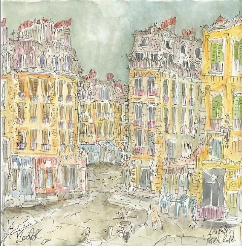 Les Halles, Paris - Original Watercolor Painting