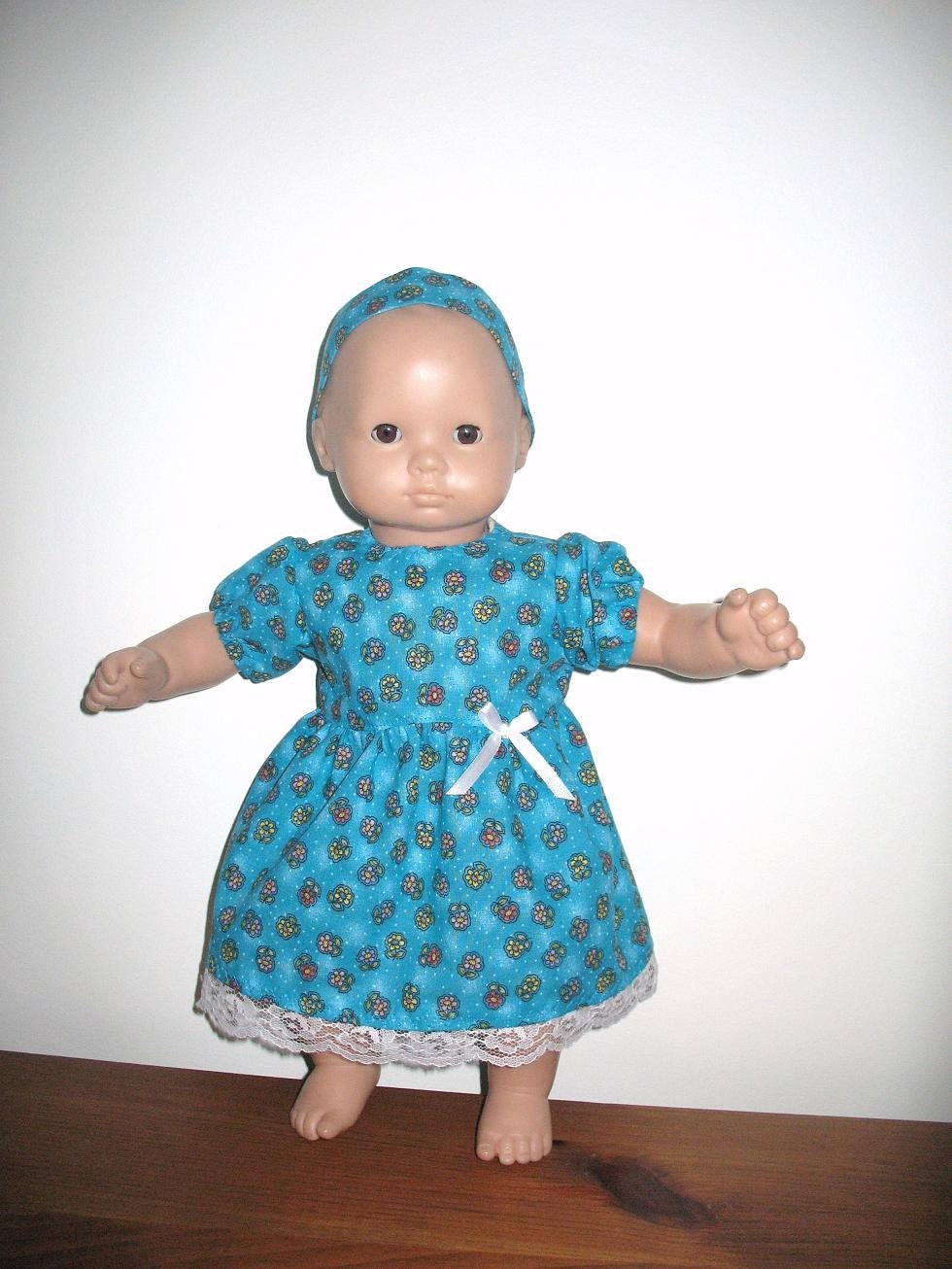 Doll Clothes for Bitty Baby or Bitty Twin Baby Doll, Garden Flower Dress and Headband