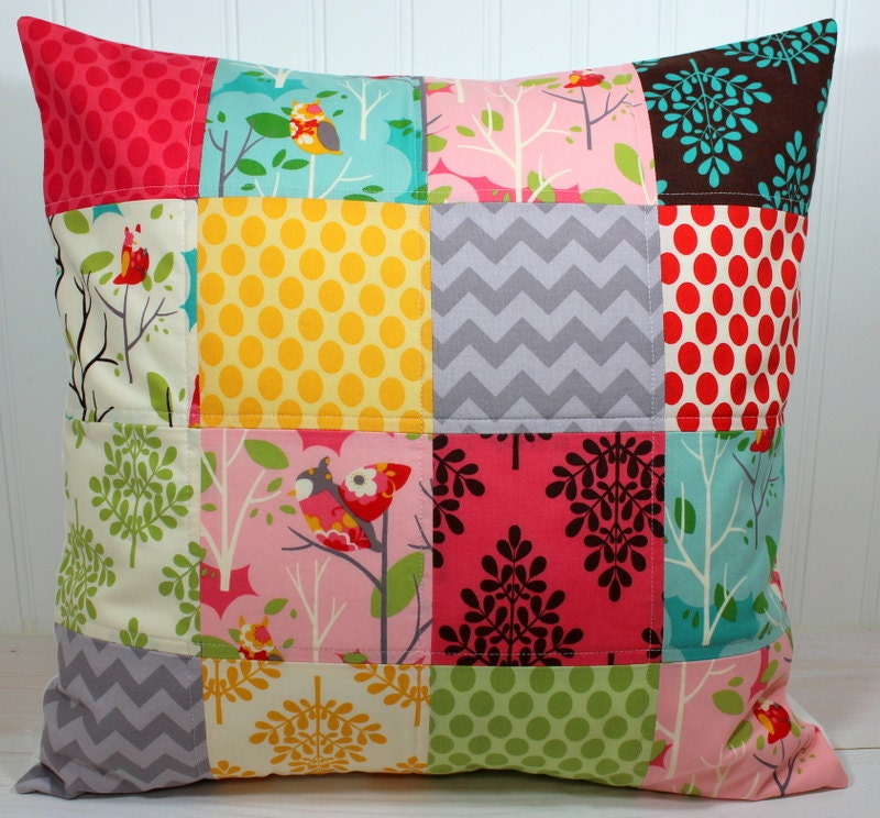 Pillow Cover - 18 x 18 Inches - Owls in Treetops - Number 1