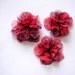 Mini Teal Green Chiffon Flower Petal Hair Pins with Pearl Centers Set of 3 WAS 10 NOW 5