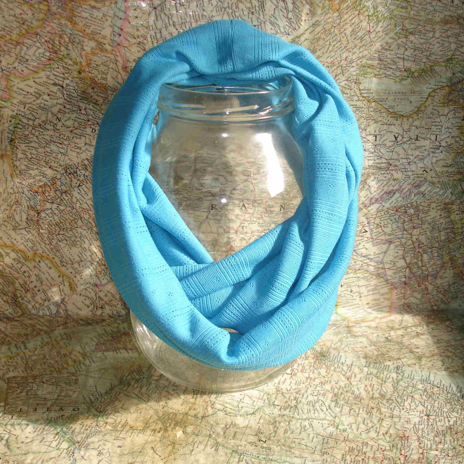 Aqua Infinity Scarf, Loop Scarf, Circle Scarf
