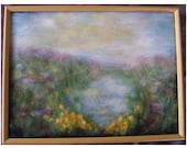 Spring Magic: Changing into Summer. - wool fiber art, wall hanging, wool picture
