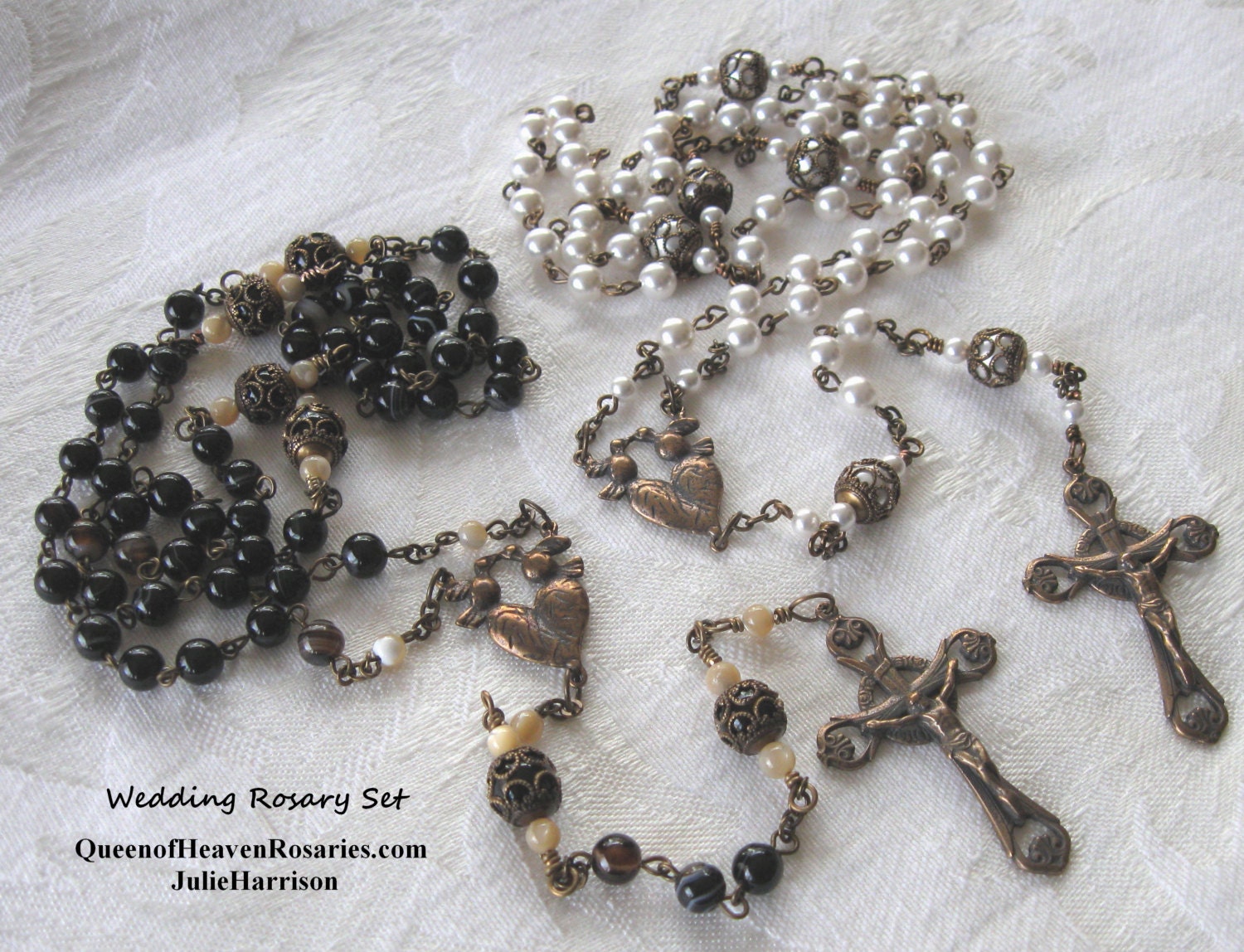 Vintage Style Wedding Rosary Set