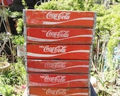 Vintage Coke Soda Box Crate Coca Cola Red Case 24 Sections