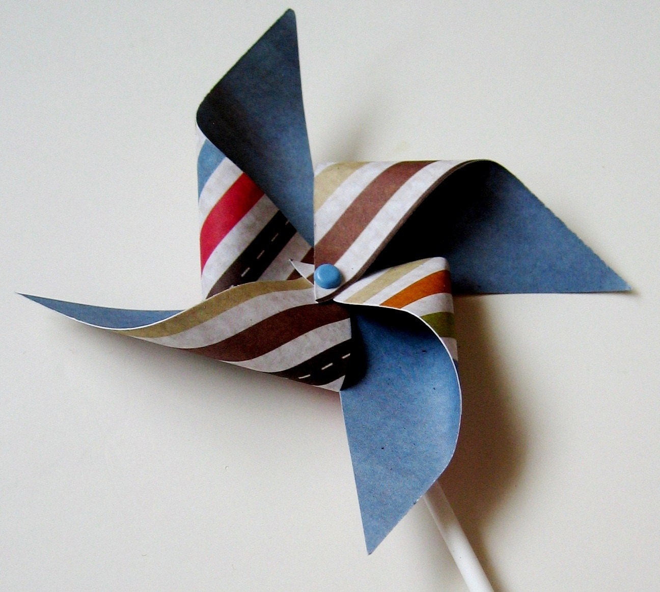 Pinwheel Cupcake Toppers - Stripes - Set of 12 Il_170x135