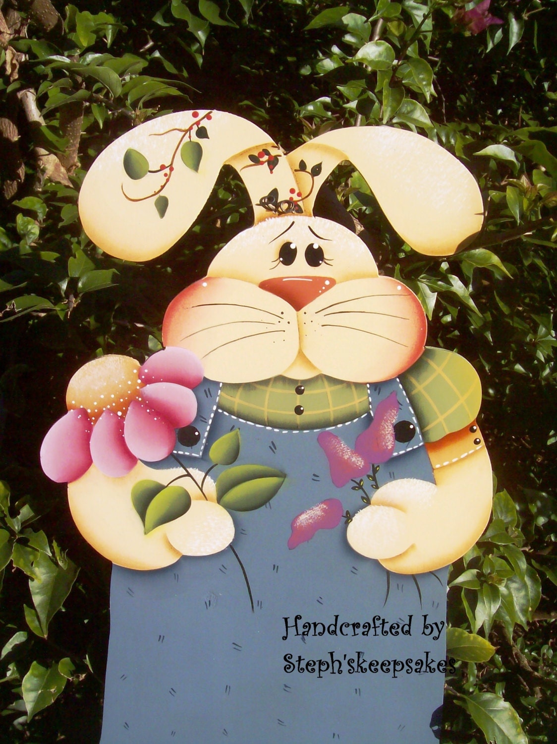 Bloomin' miss bunny hanger, Wooden Girl  Easter Bunny,Holiday, Welcome Greeter, Home Decor