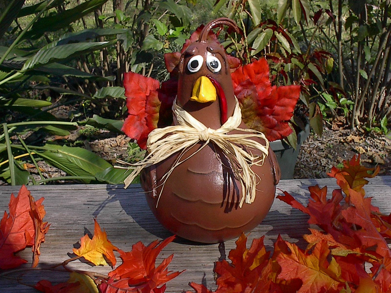 Gourd Art Thanksgiving Turkey Fall Home Centerpiece