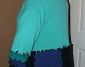 Shades of Blue Plus Size 26/28 OOAK Upcycled Sweater Coat