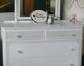 Cottage Dresser and Mirror Vintage Poppy Cottage CUSTOMIZE ME