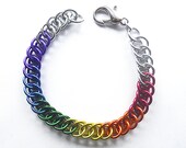 Gay Pride bracelet, Unisex chainmaille bracelet, Rainbow bracelet, Rainbow jewelry, Gay Pride jewelry