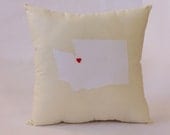 State Pillow with Heart
