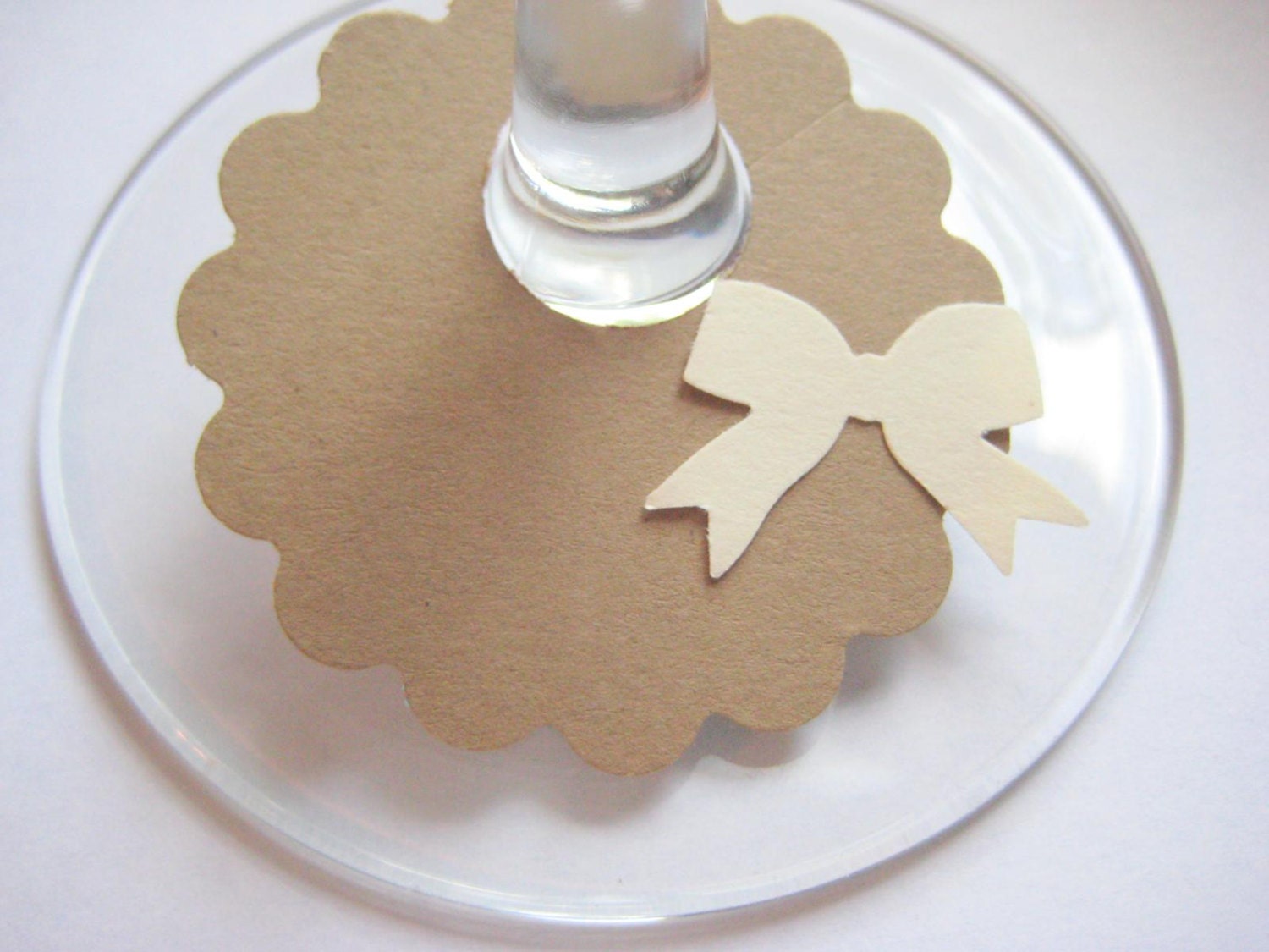 Large Bow Wine Glass Tags, Charms, Labels, Markers