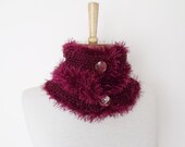 Magenta Fringed Neckwarmer-Ready for shipping