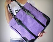 Tote Bag, Women Handbag, Purple Diaper bag, Canvas Bag, Laptop Bag, Book Bag
