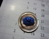 Button and Glass shabby chic brooch