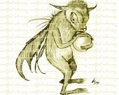 Bat Elf Pencil Art 8x10 print