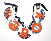 Nautical baby shower decorations navy blue and orange sailboat and anchor banner by ParkersPrints on Etsy Il_170x135