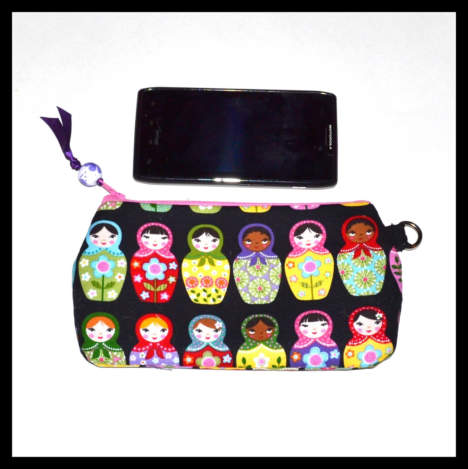 Matryoshka Russian Doll - Zipper Pouch - Gadget Bag - Cell Phone Bag