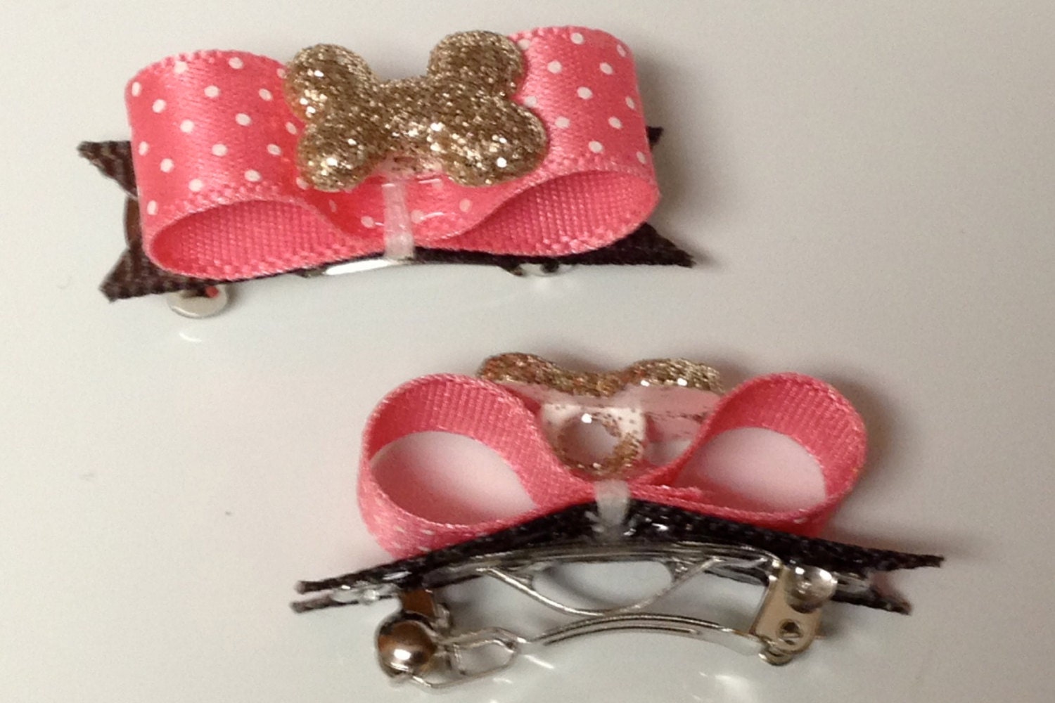 Couture Dog Bows on Barrettes