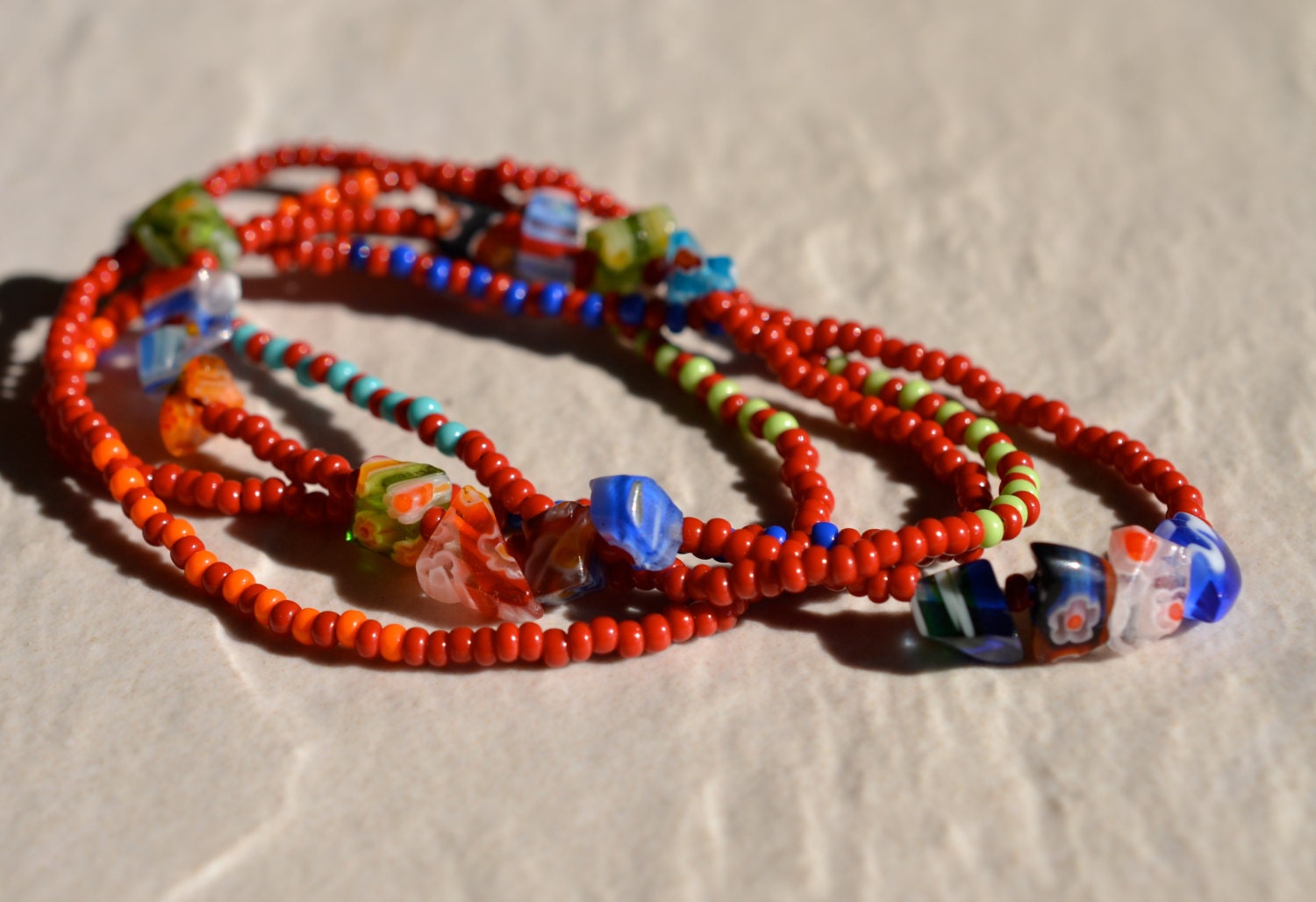 Colores Necklace Seed Bead Beaded Necklace