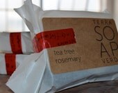 tea tree rosemary soap made with activated charcoal