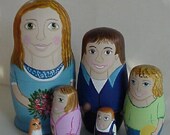 Custom Nesting Dolls Your FAMILY Wedding Anniversary Gift -Hand Painted 7pcs set