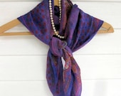 Silk Vintage Scarf, Purple, Albert Nipon, Lavender, Silk,  by mailordervintage on etsy