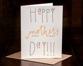 Happy Mothers Day letterpress card - single
