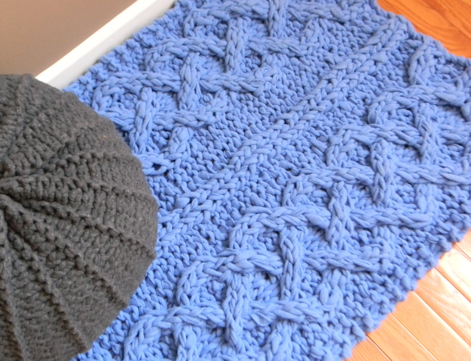 Big Chunky Cable Knit Rug - Pattern Only - permission to sell what you make
