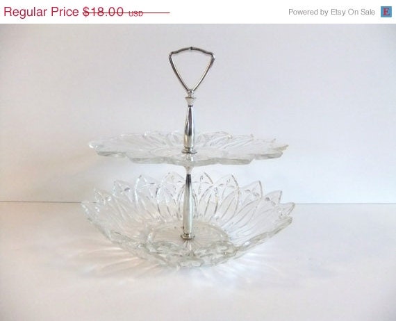 On Sale Vintage Glass serving Tray