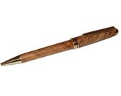 Wood Burl European Ballpoint Pen Twist Mechanism 24kt Gold Hardware