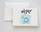 Hand Painted Greetings - Hey Girl - Just for Fun Notecards - A2