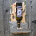 Bird Feeder Sculpted Pine and Rustic Slate With Wine Bottle