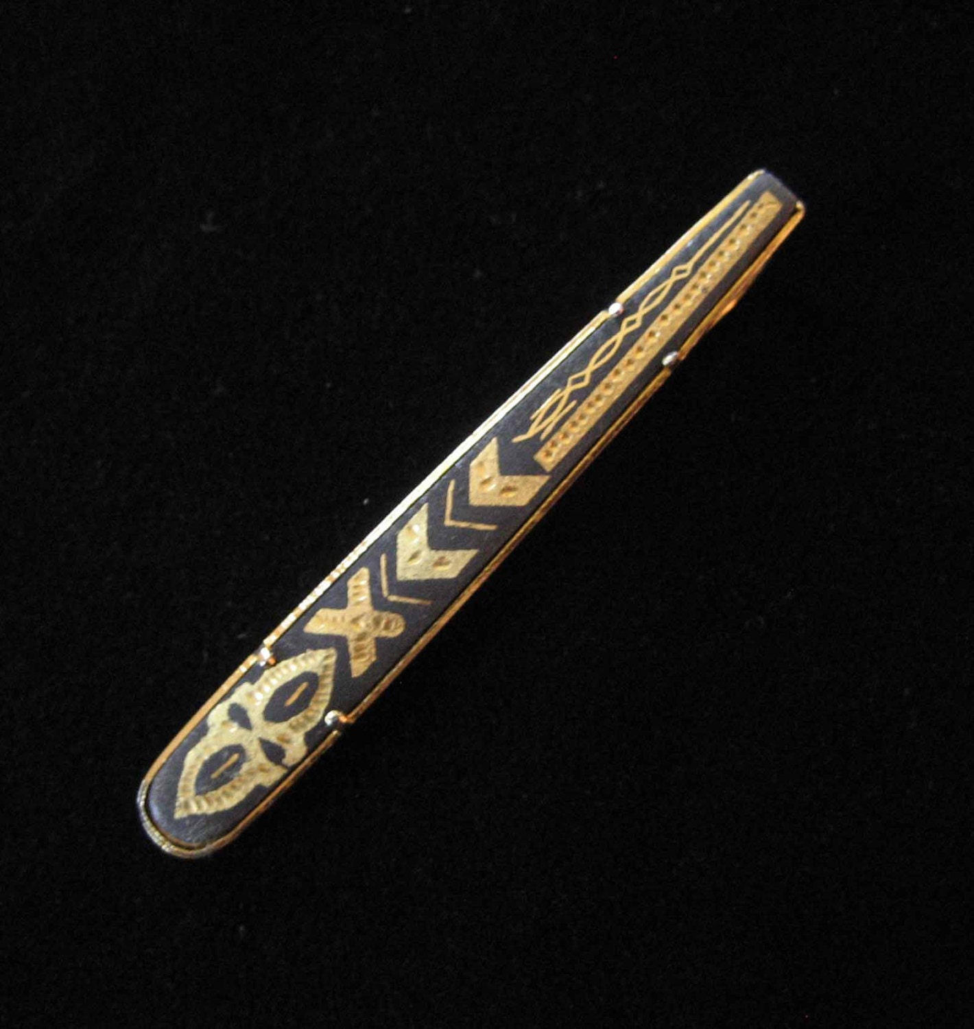 Spanish Damascene Tie Clip