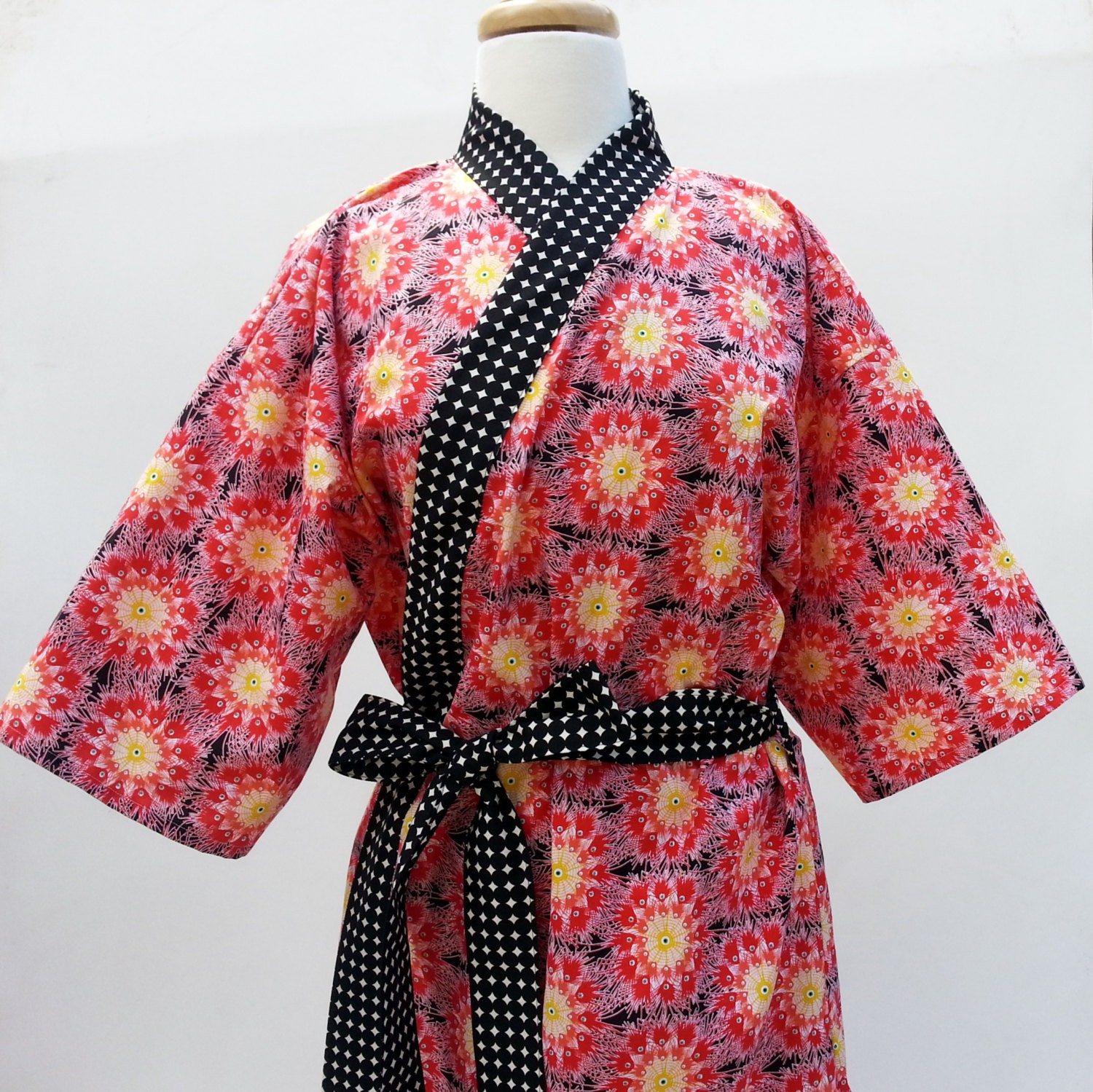 Ladies Kimono Robe in FLAMBOYANT  - Bathrobe Gift Lingerie - Womens Robe - Kimono Robe