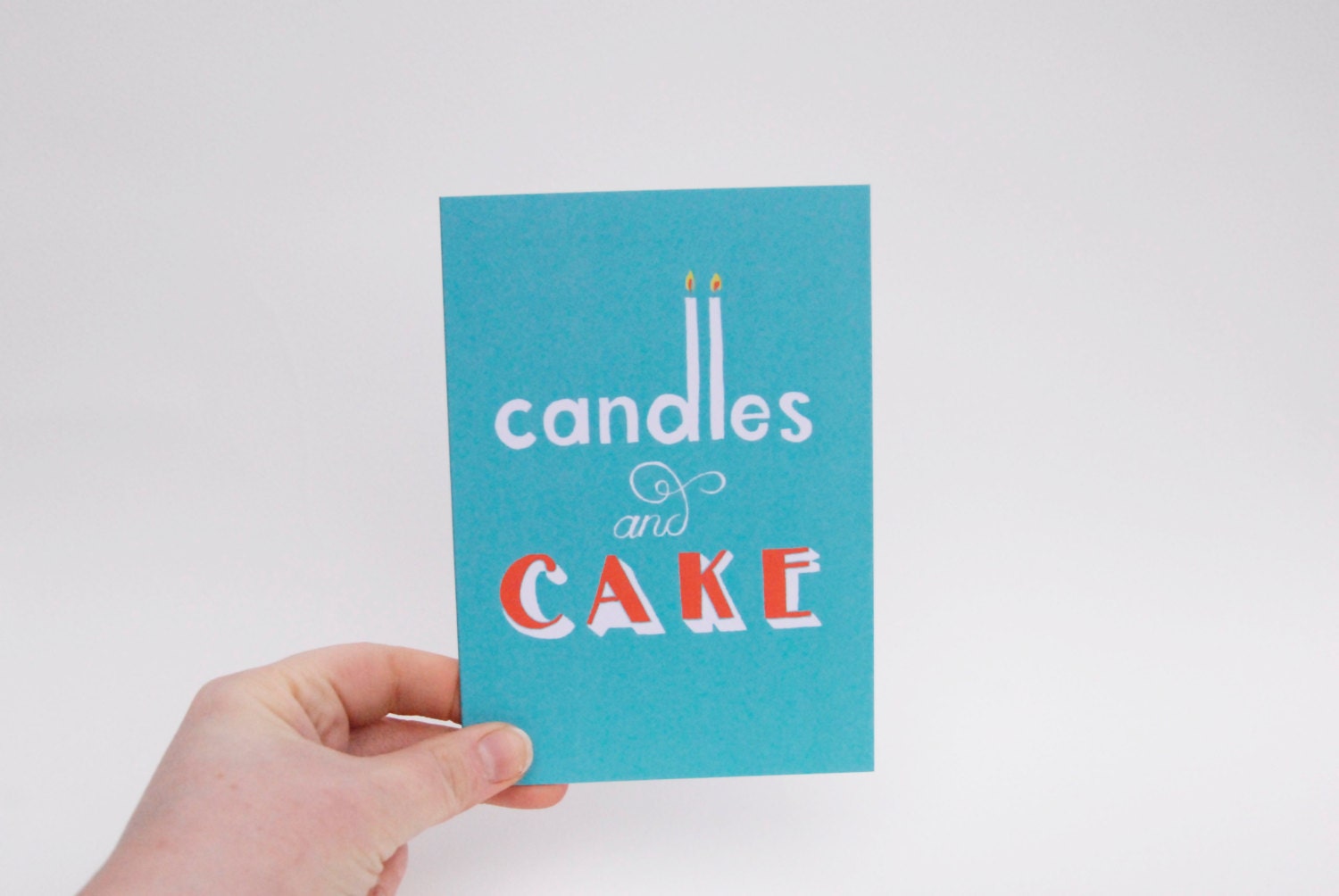 Candles & Cake -  Hand Drawn Type Card