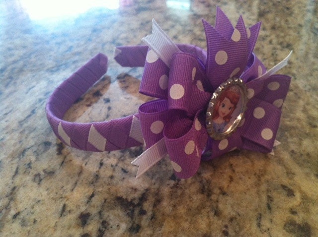 Sofia the First Headband with matching detachable bow