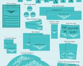PRINTABLE Robins Egg Blue DIY Bridal Shower/ Wedding/ Birthday Party Package Il_170x135