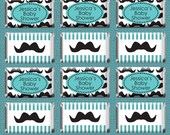 PRINTABLE PDF Mini Candy Bar Wrapper Personalized Mustache Theme Labels Il_170x135