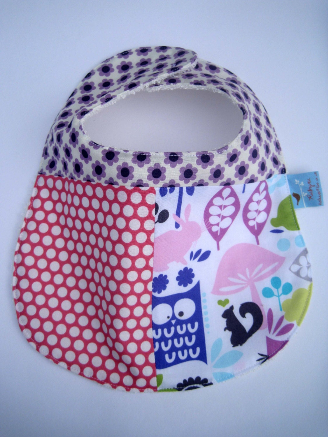 Flower and Owl Bib